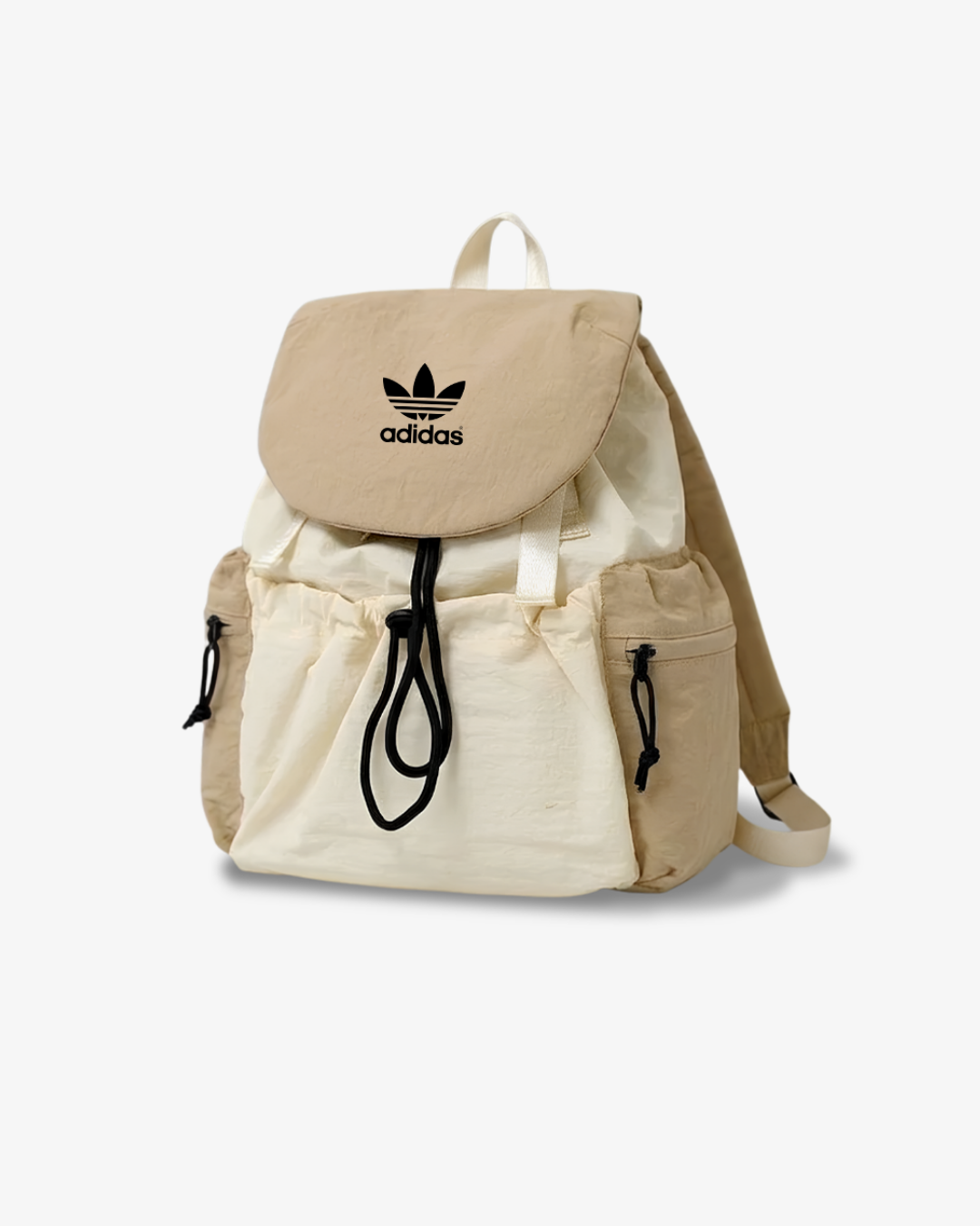 Adidas Trefoil Utility Drawstring Backpack (Beige/Off-White)