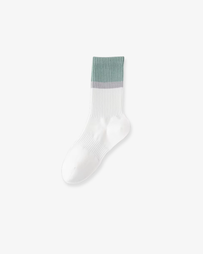 Crew cotton stripe Unisex Socks – Mint/White