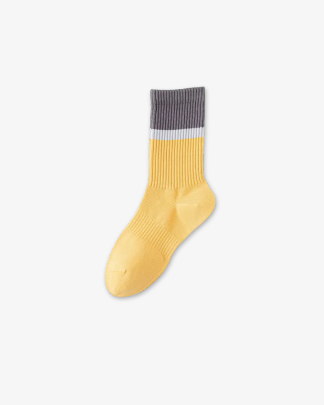 Crew cotton stripe Unisex Socks – Yellow/Gray