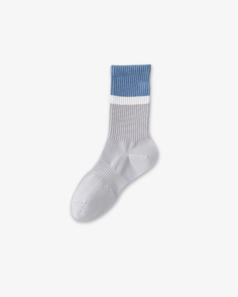 Crew cotton stripe Unisex Socks – Blue Mist/Gray
