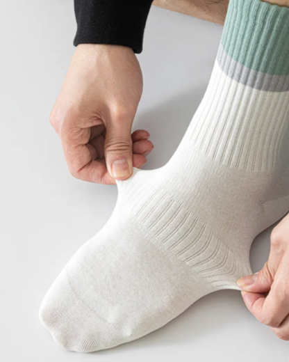 Crew cotton stripe Unisex Socks – Mint/White