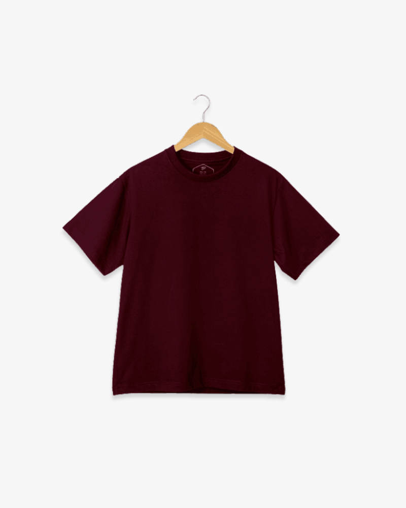 Round Neck Half Sleeve T-Shirt – Maroon