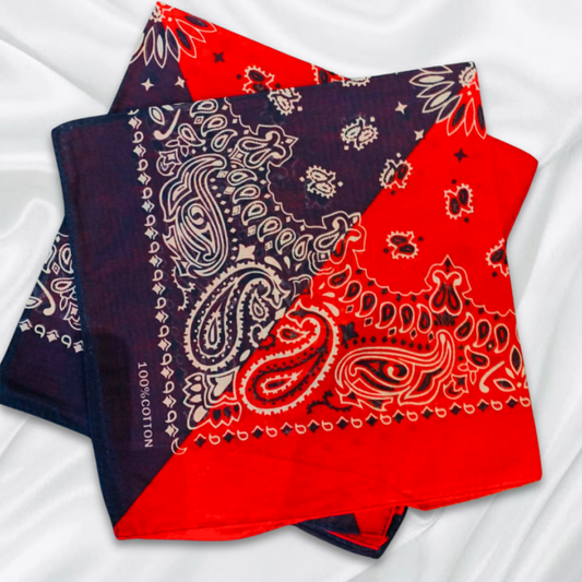 Multi Color Unisex Bandana 100% Cotton (Blue&Red)