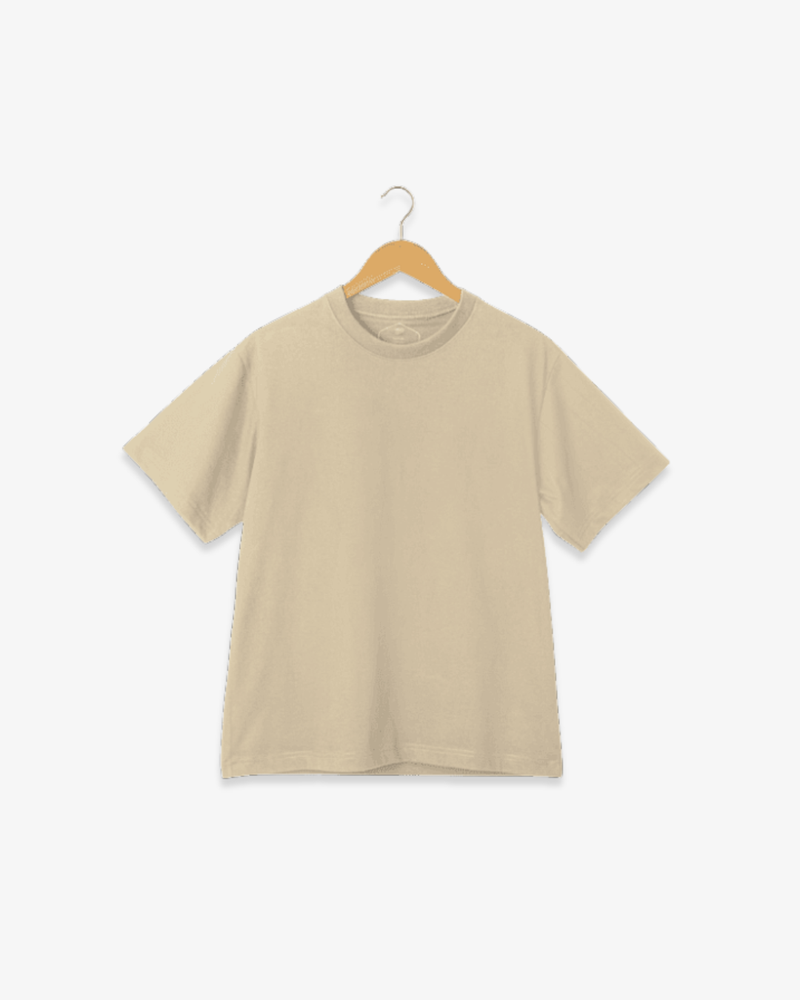 Round Neck Half Sleeve T-Shirt – Beige