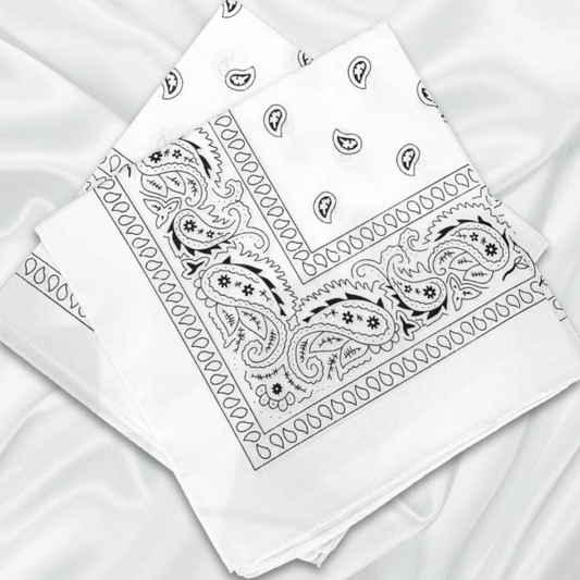 Multi Color Unisex Bandana 100% Cotton (White&Black)