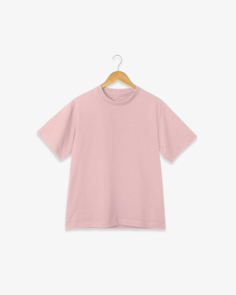 Round Neck Half Sleeve T-Shirt – Dusty Pink