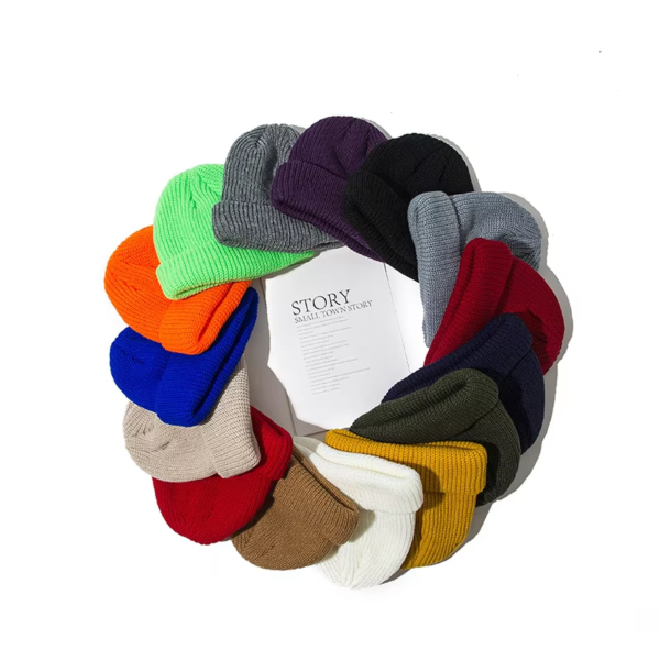 Unisex Ribbed Knitted Cuffed Winter Beanie – Yellow